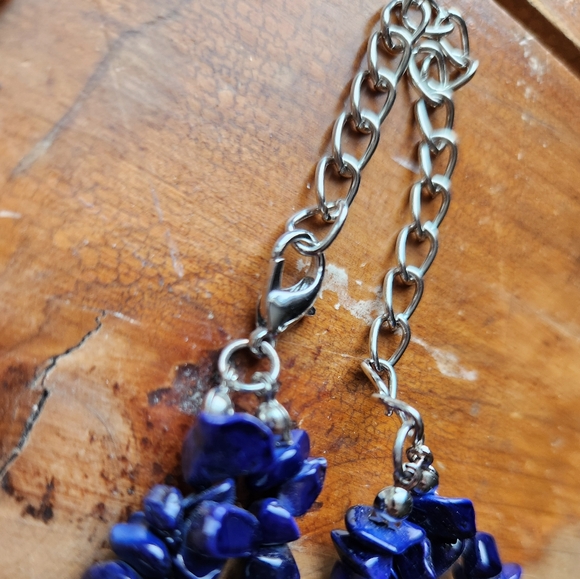 Blue Lapis Lazuli inspired Necklace with Earrings Set - Picture 9 of 17